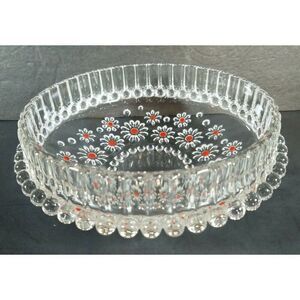 Vintage Walther Glas Fabiola' pattern crystal glass bowl Komet